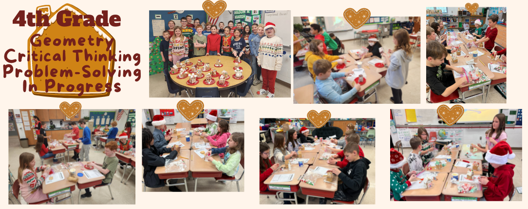 Students making gingerbread houses