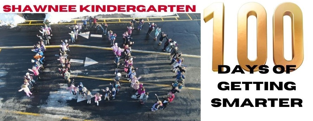 Kindergarten students celebrating 100 days getting smarter