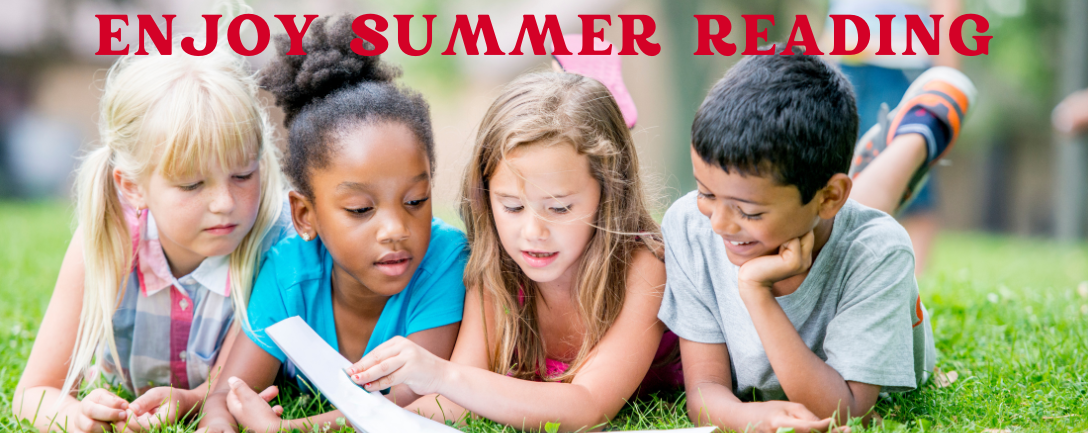 Students enjoying summer break reading